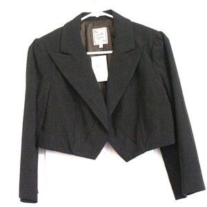 Nanette Lepore Cropped Blazer Gray Minimalist Cocktail party Sz 8